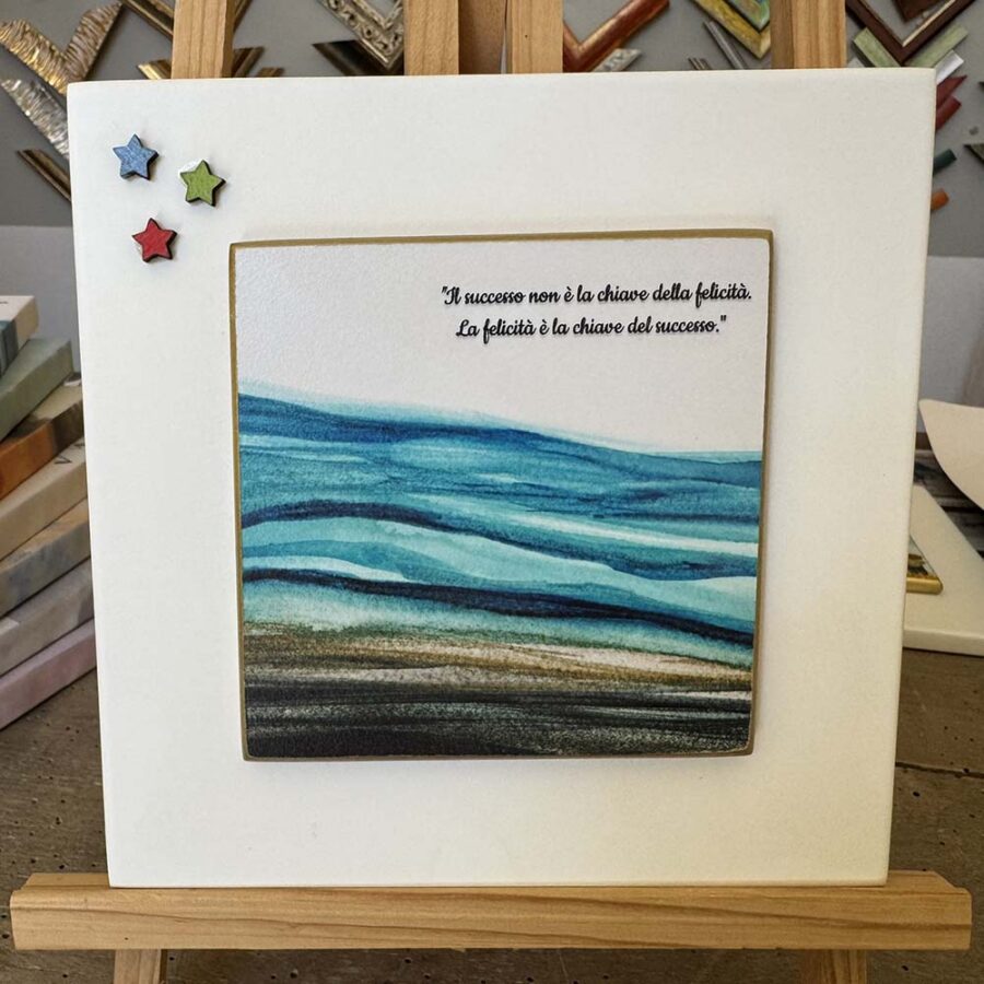 Doppio livello in legno mdf con decorazioni a mano e frase personalizzata per designer e per tutte le cerimonie, misure 20x20 cm