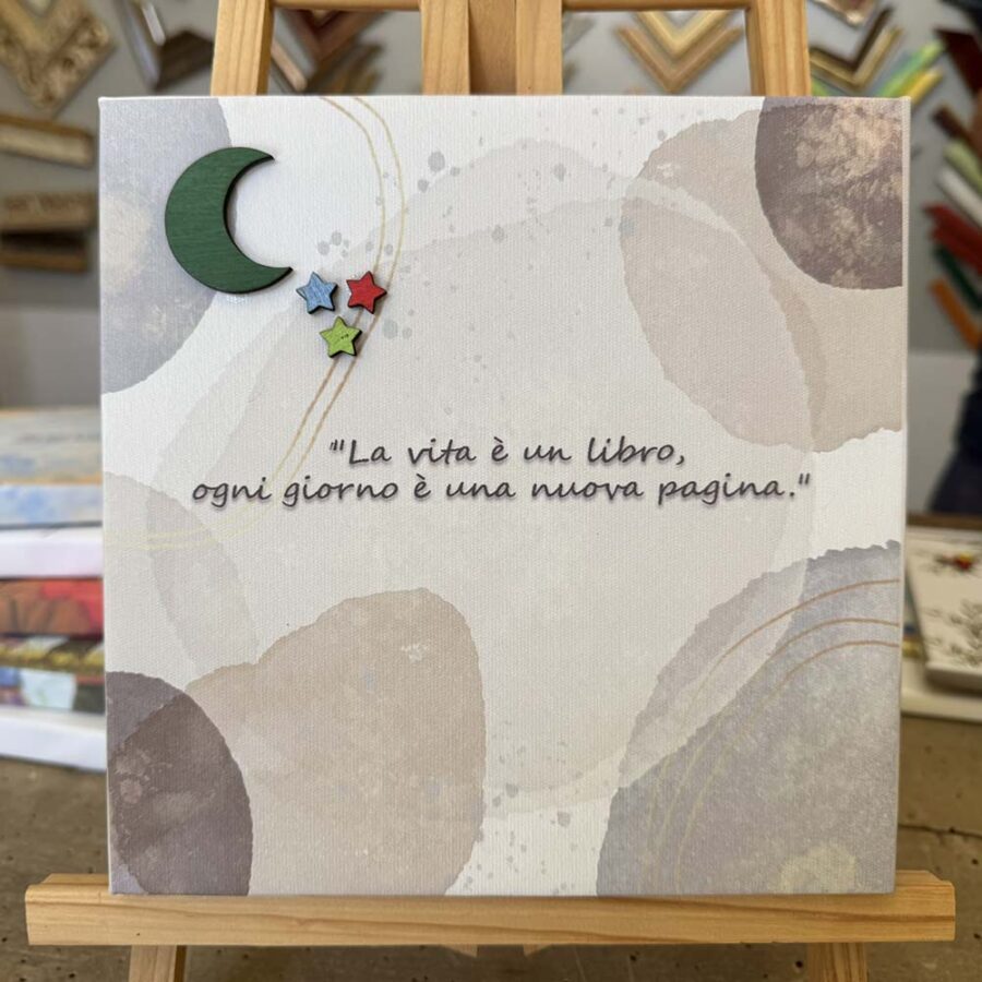 Tela stampata con decorazioni a mano e frase personalizzata per matrimoni,  misure 20x20 cm
